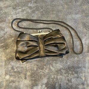 Black satin clutch